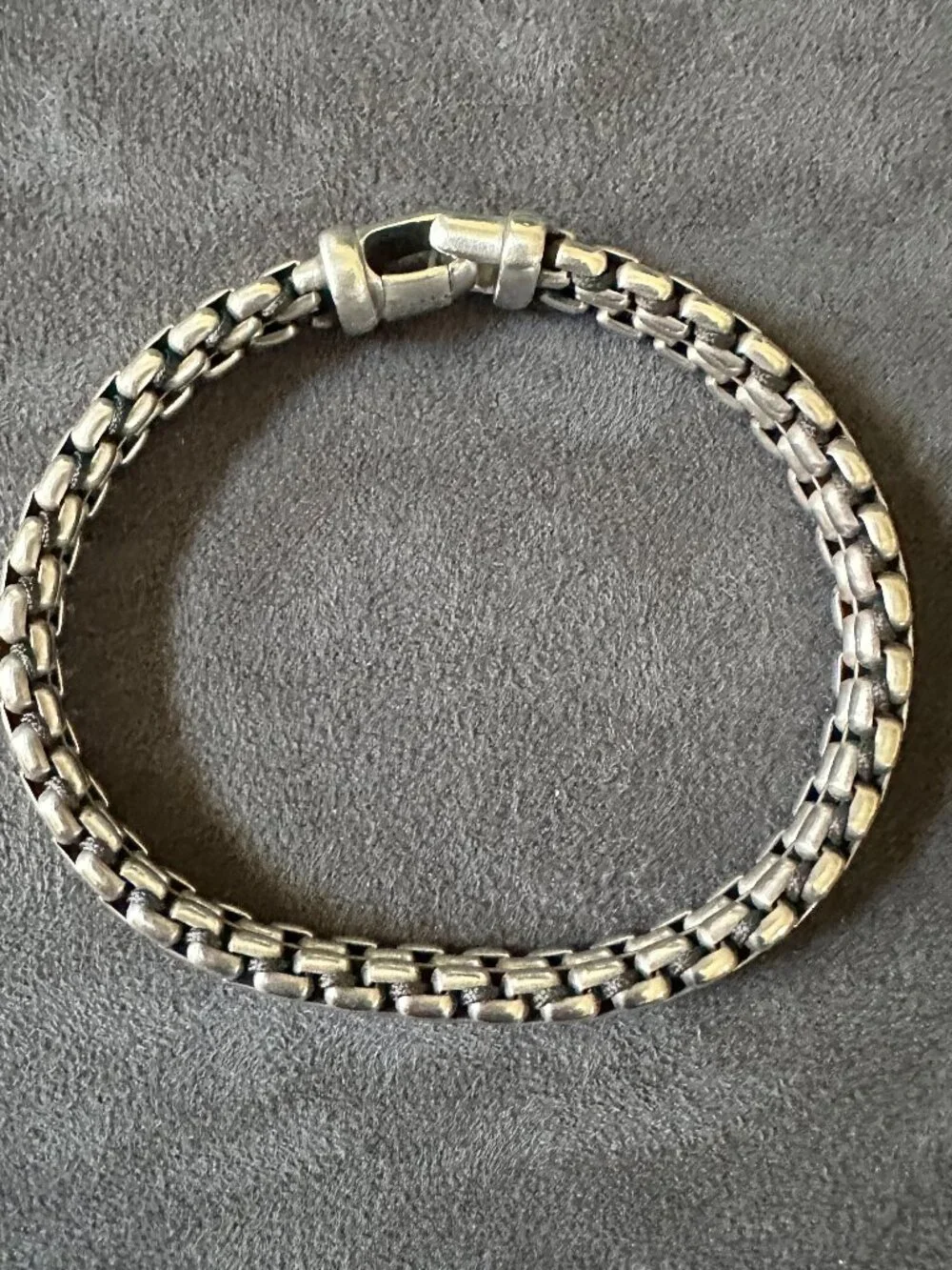 David Yurman Woven Box Chain Bracelet w/ Black Nylon - 8mm - 8.25